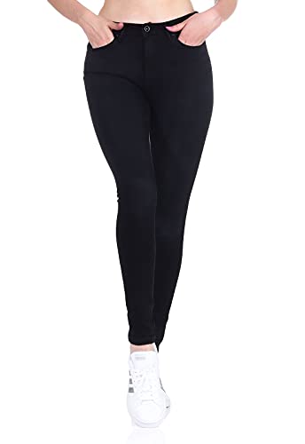 ONLY Damen Stretch-Jeans Hose ONLPaola Life mit hohem Bund 15167410 Black Denim S/30