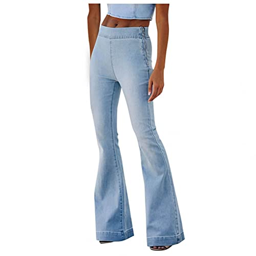 BIBOKAOKE Bootcut Jeans Damen High Waist Jeans Schlaghose Flared Bootcut Hose Mode Stretch Skinny Jeanshose Denim Pants...