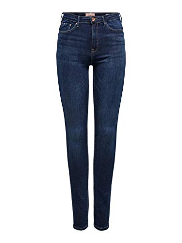 Damen ONLY High Waist Skinny Fit Jeans Lange Denim Stretch Hose ONLPAOLA Basic Röhrenjeans Cotton Pants, Farben:Blau,...